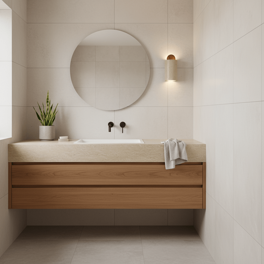 Travertine Cylinder Cap Wall Light