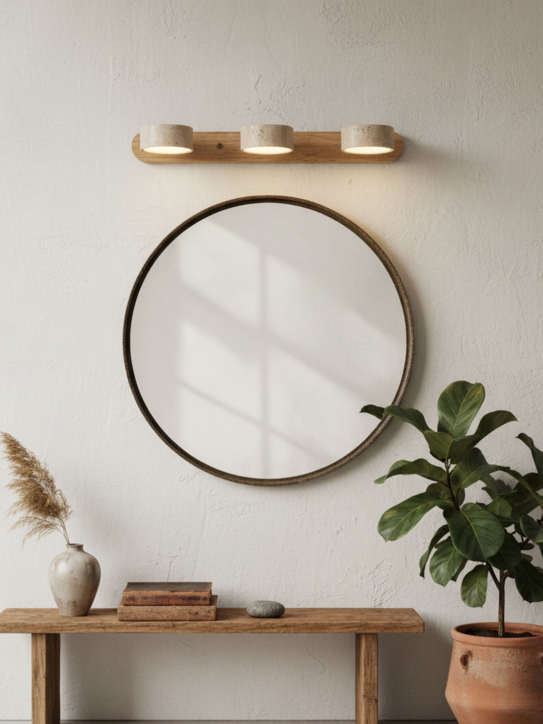 Travertine Duo Wall Light