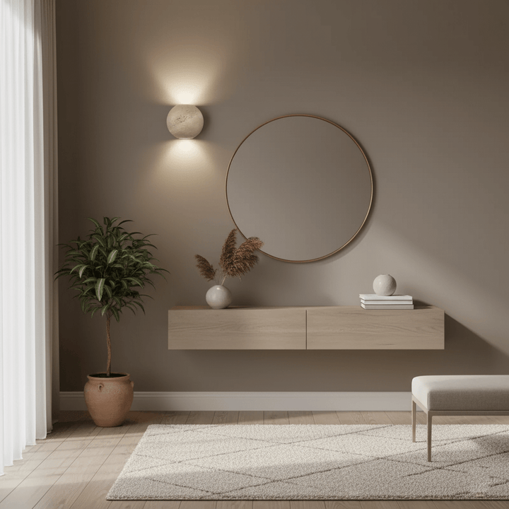 Travertine Globe Wall Sconce