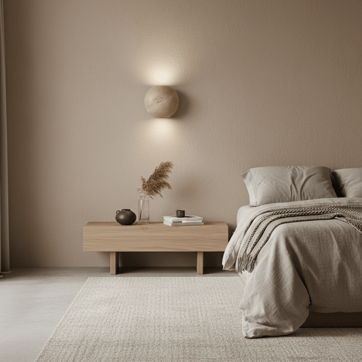 Travertine Globe Wall Sconce