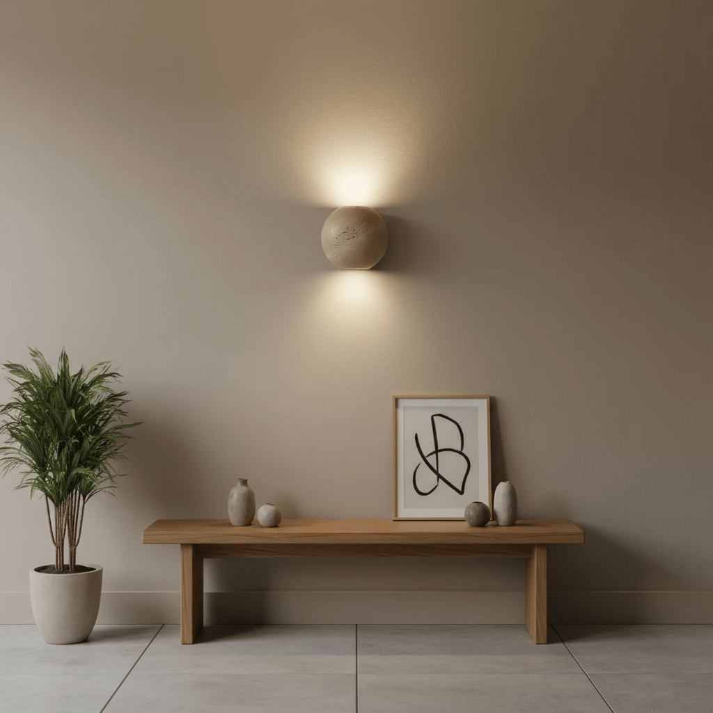 Travertine Globe Wall Sconce