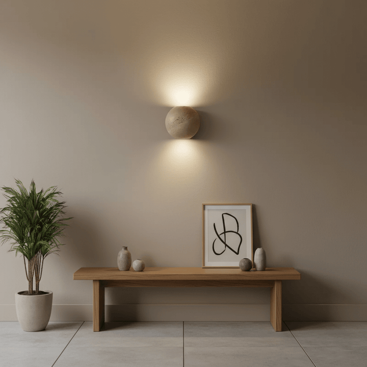 Travertine Globe Wall Sconce