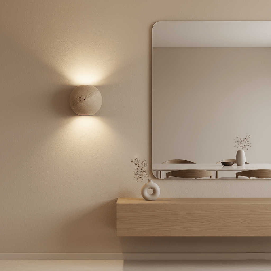 Travertine Globe Wall Sconce
