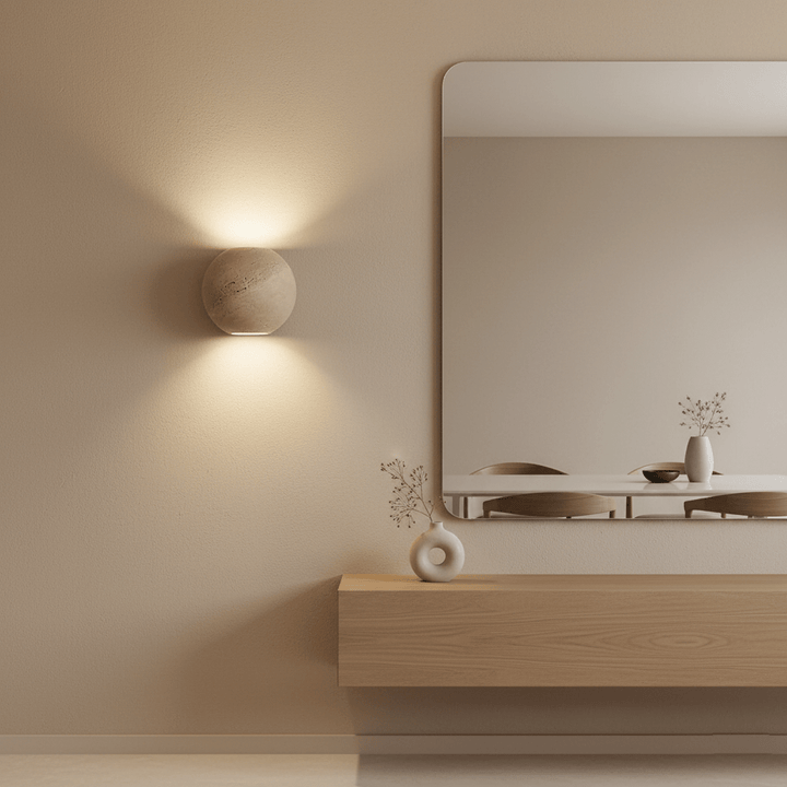 Travertine Globe Wall Sconce