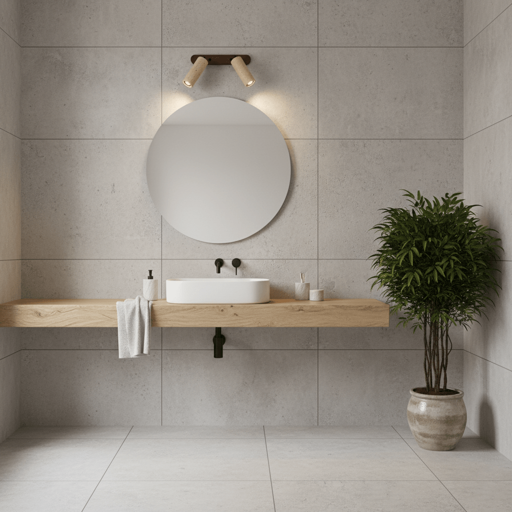Travertine Triple Spotlight Wall Lamp