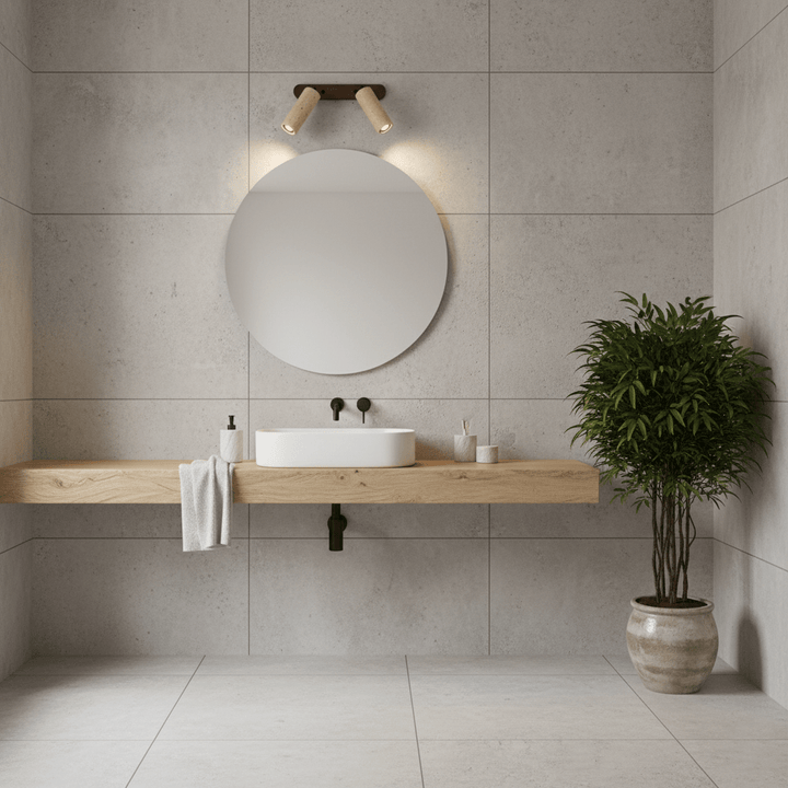 Travertine Triple Spotlight Wall Lamp