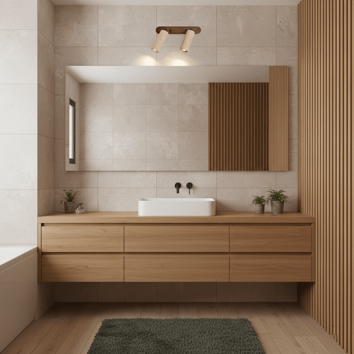 Travertine Triple Spotlight Wall Lamp
