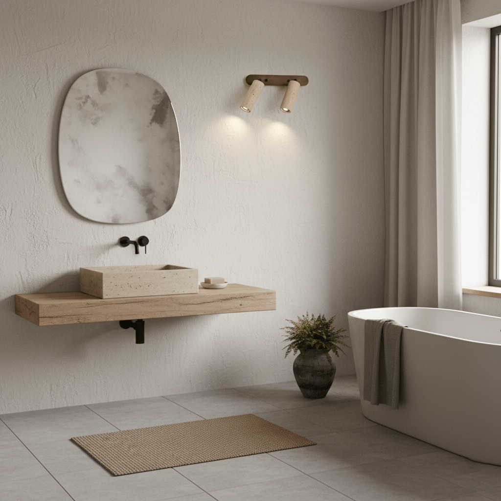 Travertine Triple Spotlight Wall Lamp