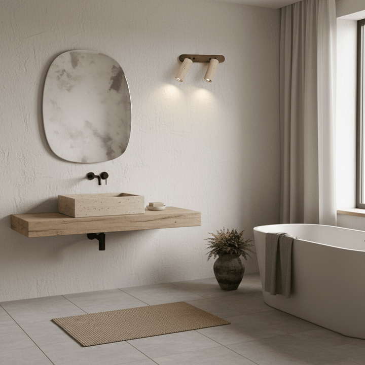 Travertine Triple Spotlight Wall Lamp