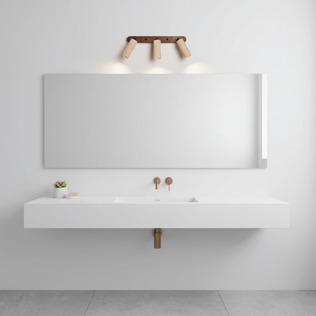 Travertine Triple Spotlight Wall Lamp