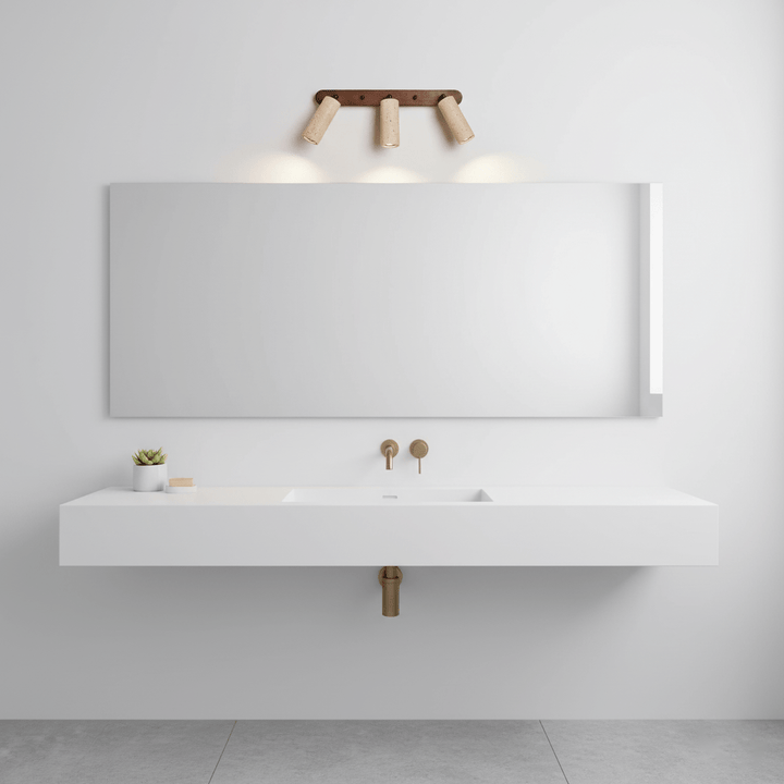 Travertine Triple Spotlight Wall Lamp
