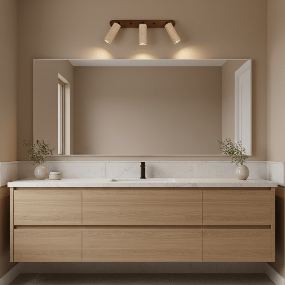 Travertine Triple Spotlight Wall Lamp