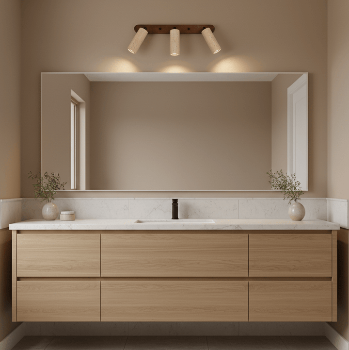 Travertine Triple Spotlight Wall Lamp