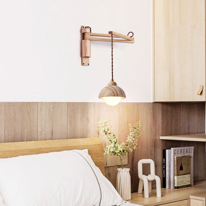 Travertine Swing Arm Wall Sconce