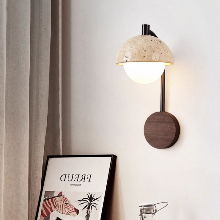 Travertine Swing Arm Wall Sconce