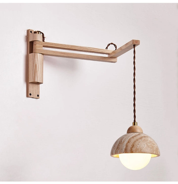 Travertine Swing Arm Wall Sconce