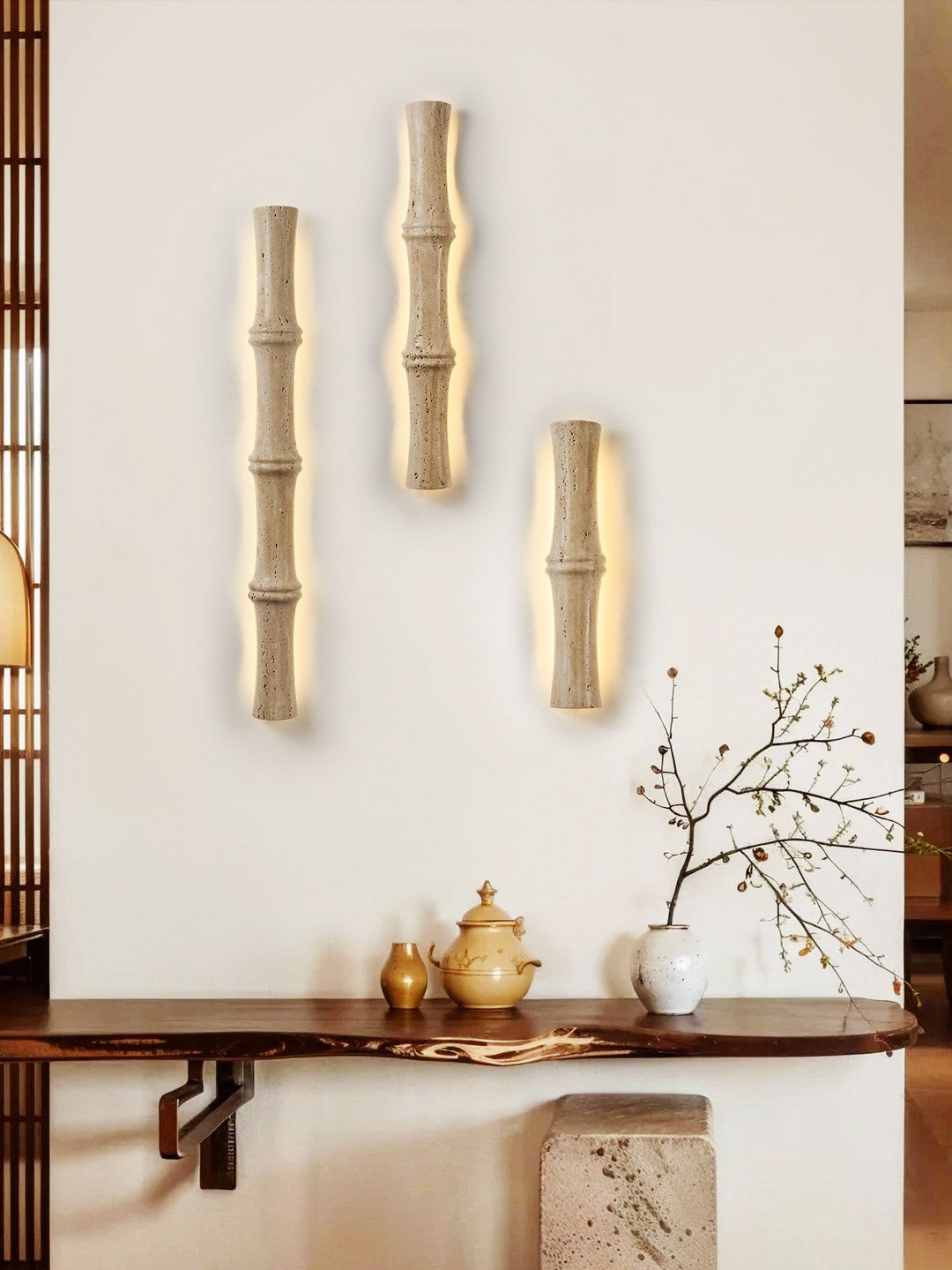 Travertine Column Glow Wall Light