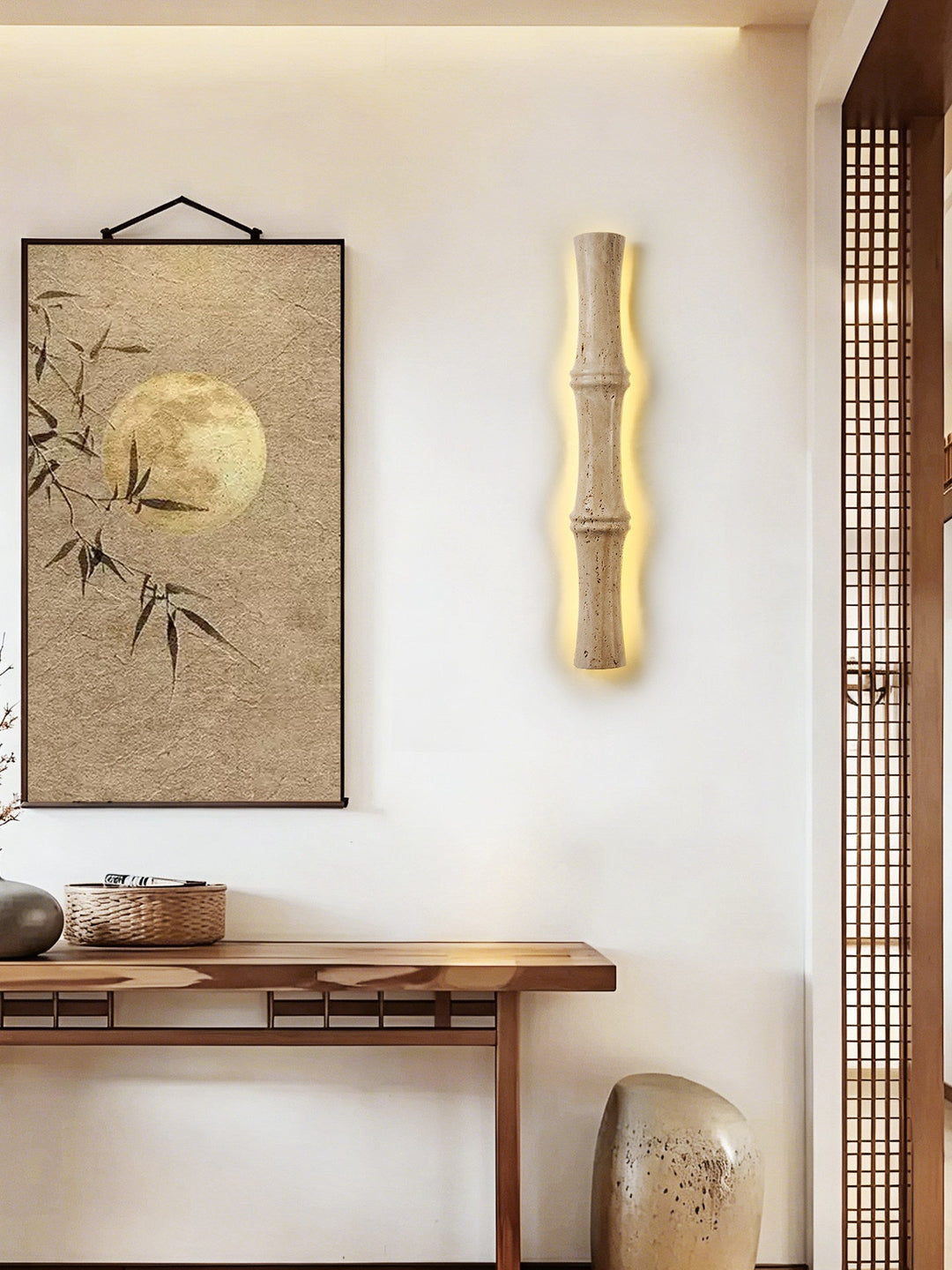 Travertine Column Glow Wall Light