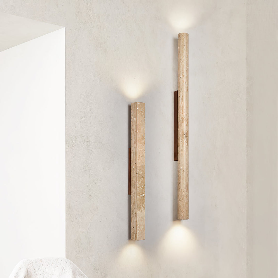 Travertine Column Wall Light
