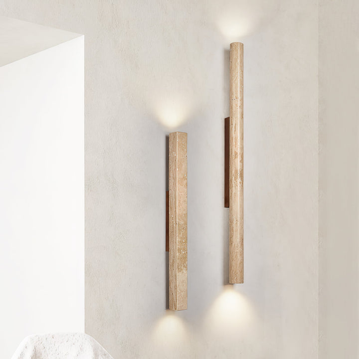 Travertine Column Wall Light