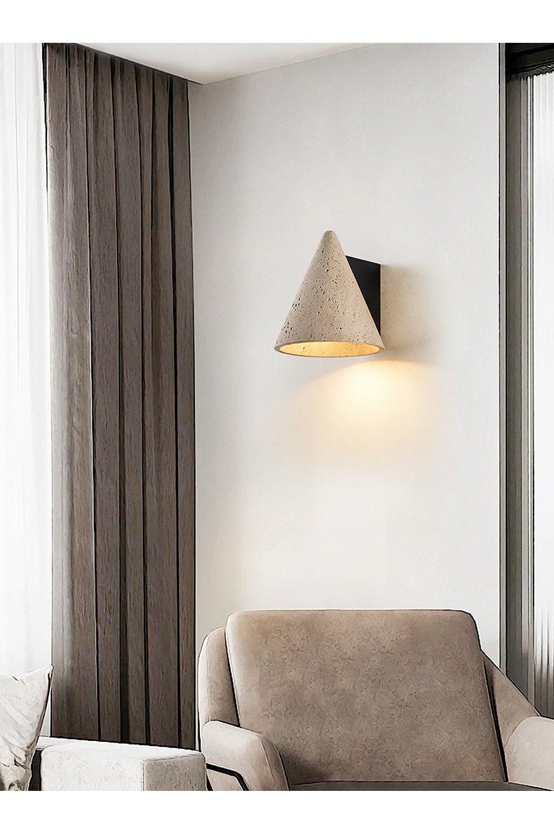 Travertine Cone Wall Sconce