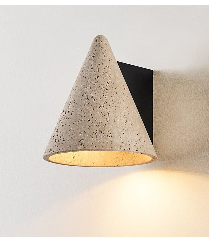 Travertine Cone Wall Sconce