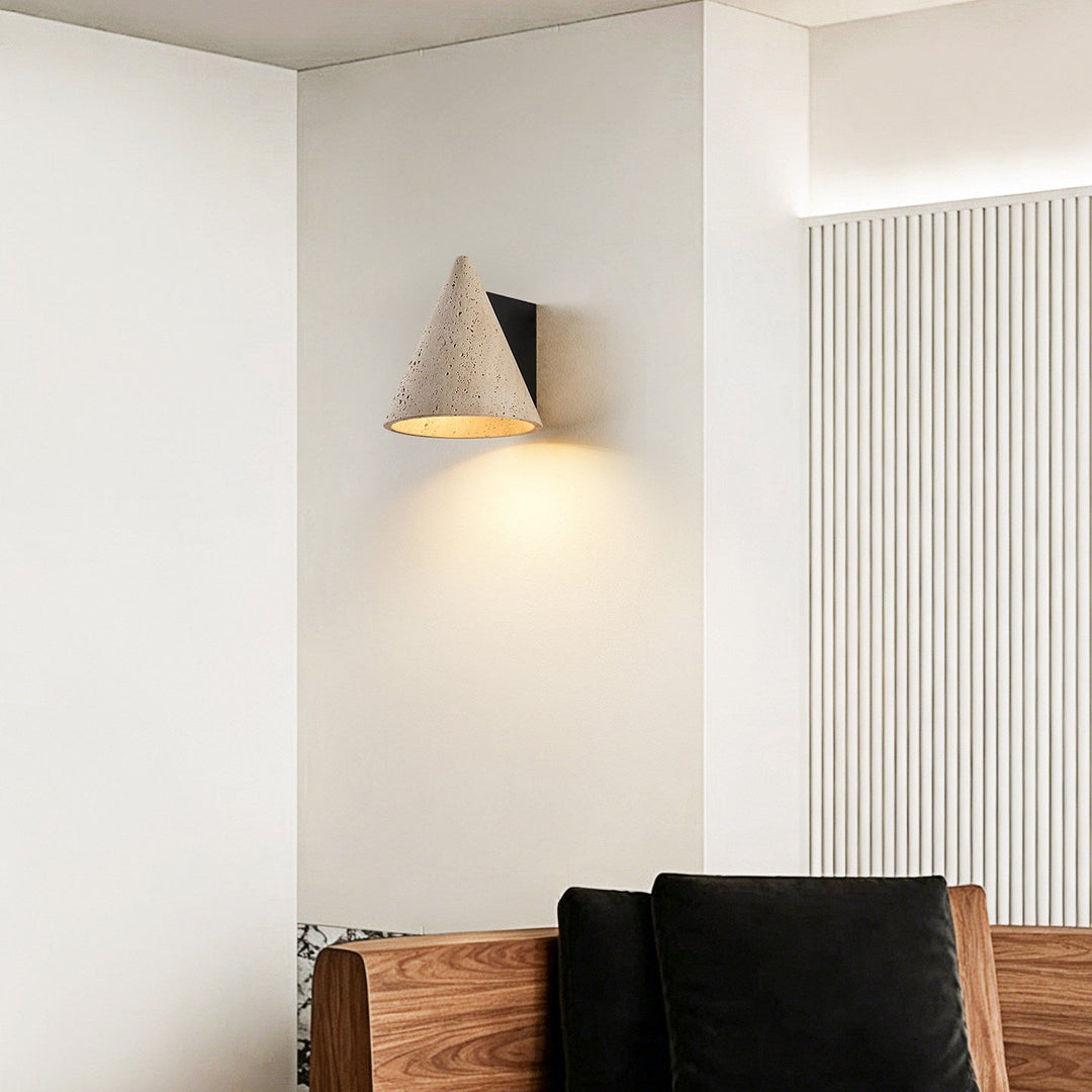 Travertine Cone Wall Sconce