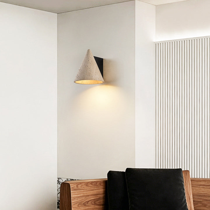 Travertine Cone Wall Sconce