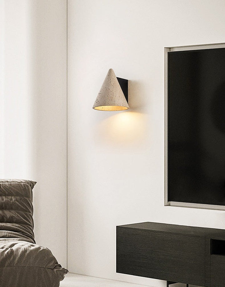 Travertine Cone Wall Sconce