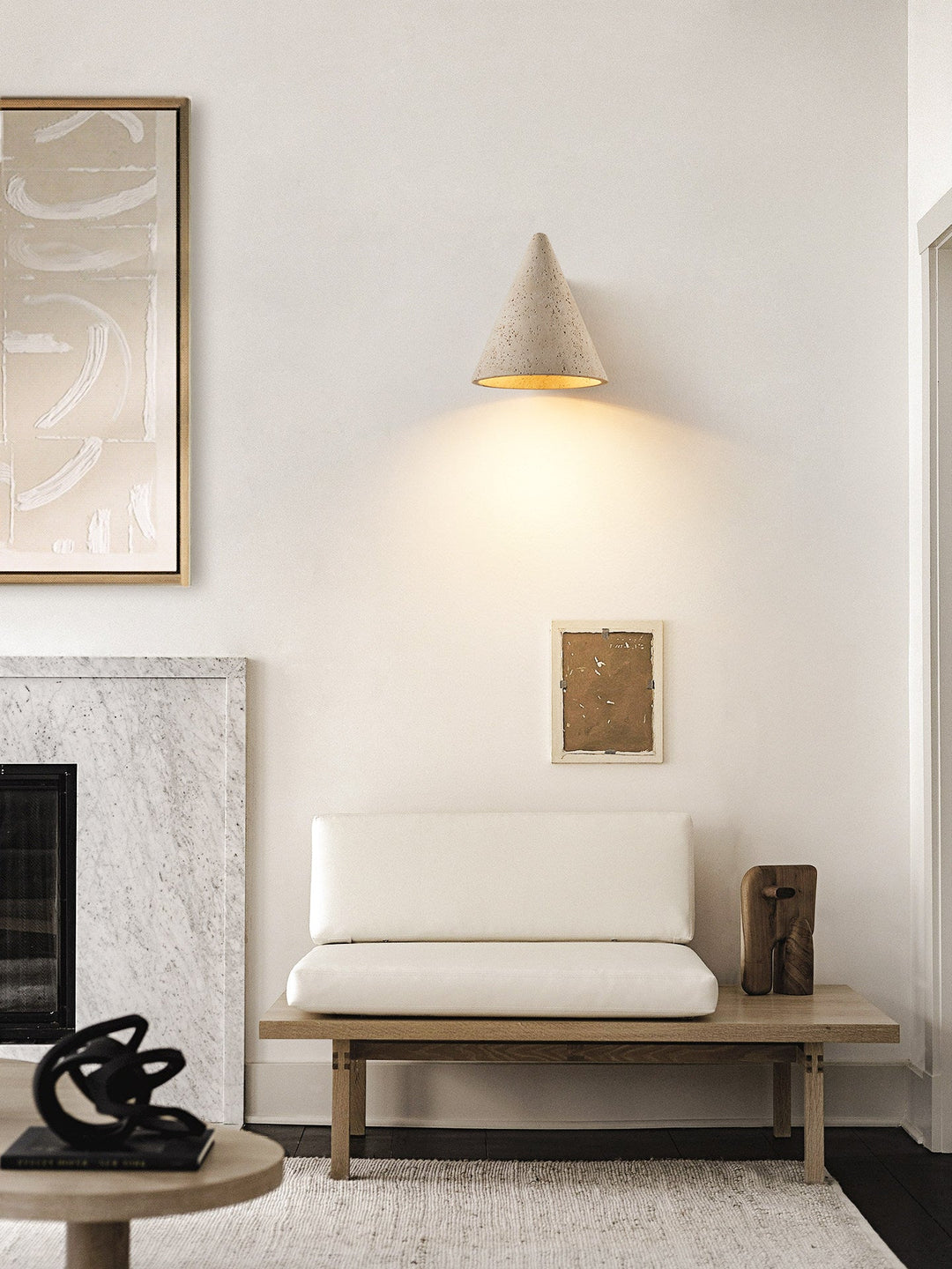 Travertine Cone Wall Sconce