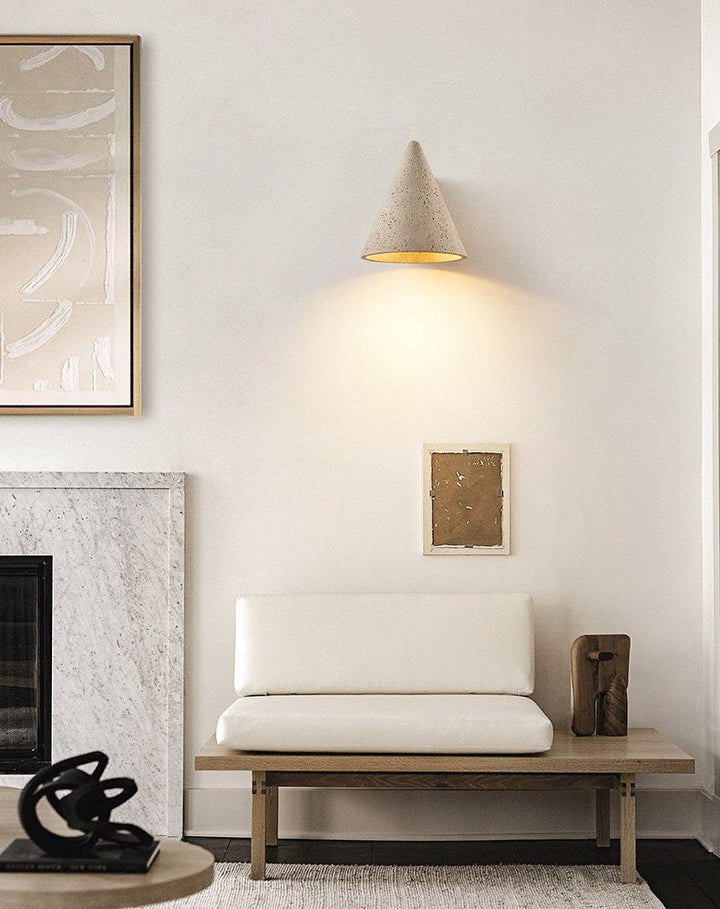 Travertine Cone Wall Sconce