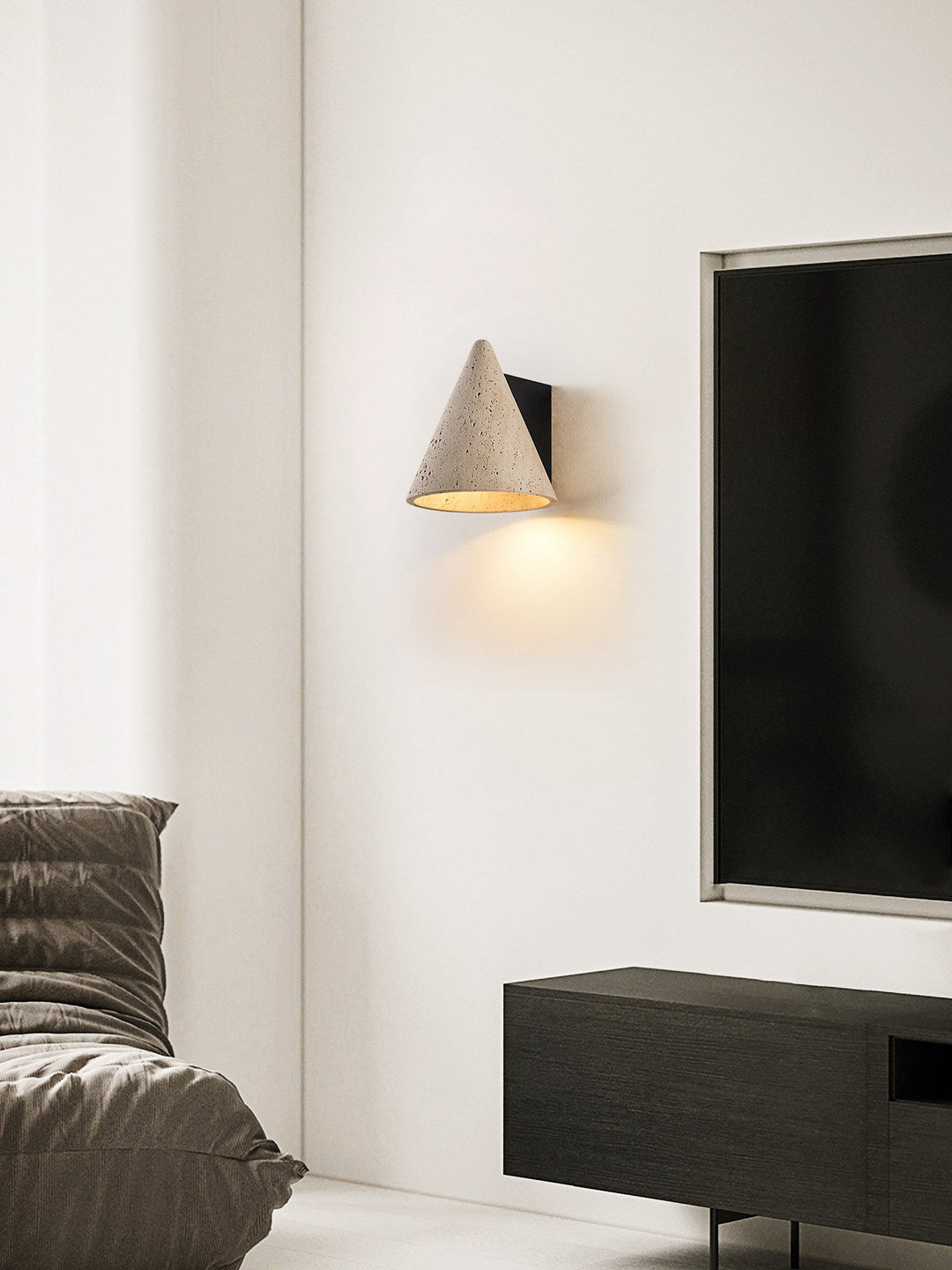 Travertine Cone Wall Sconce