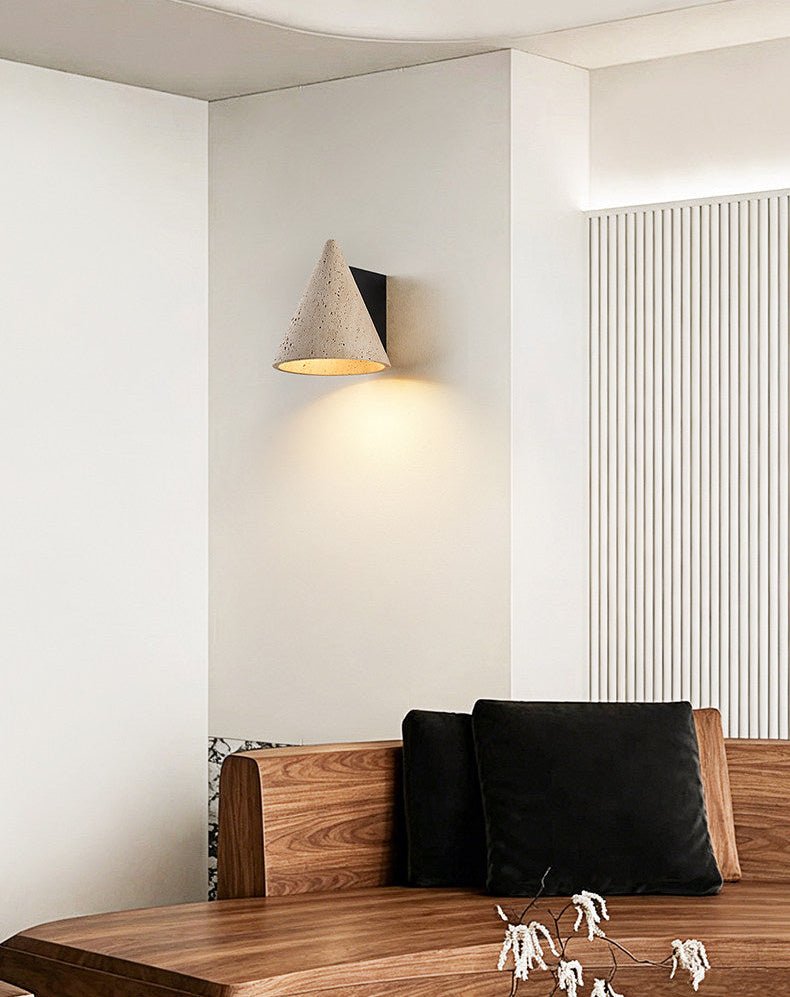 Travertine Cone Wall Sconce