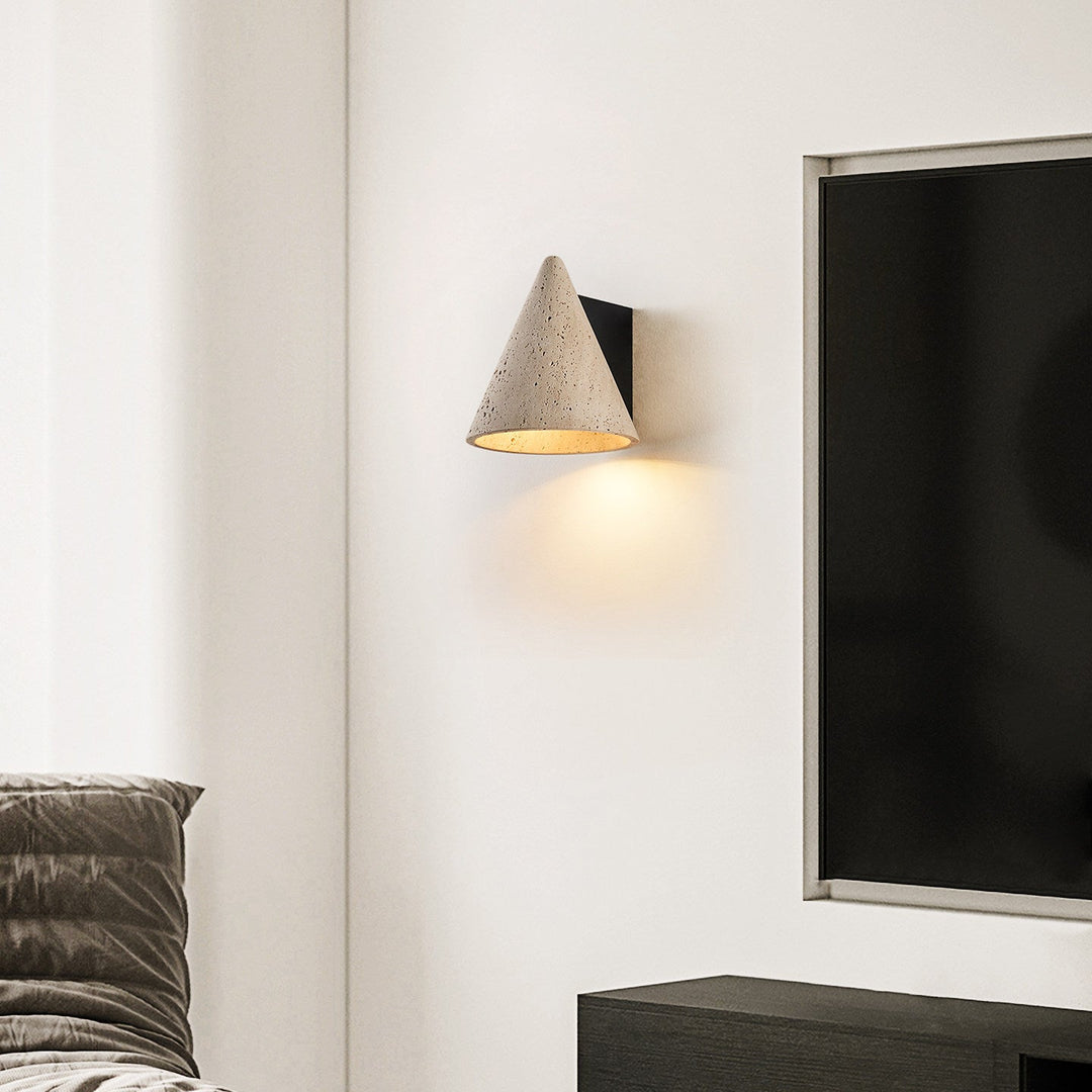 Travertine Cone Wall Sconce