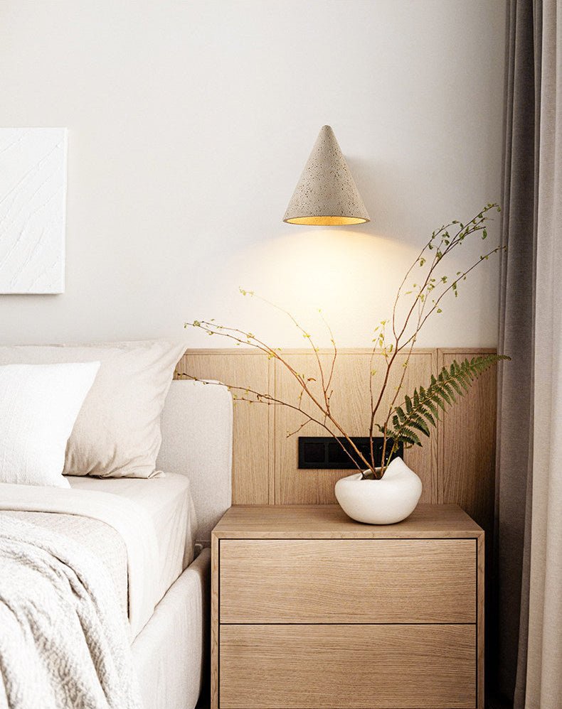Travertine Cone Wall Sconce
