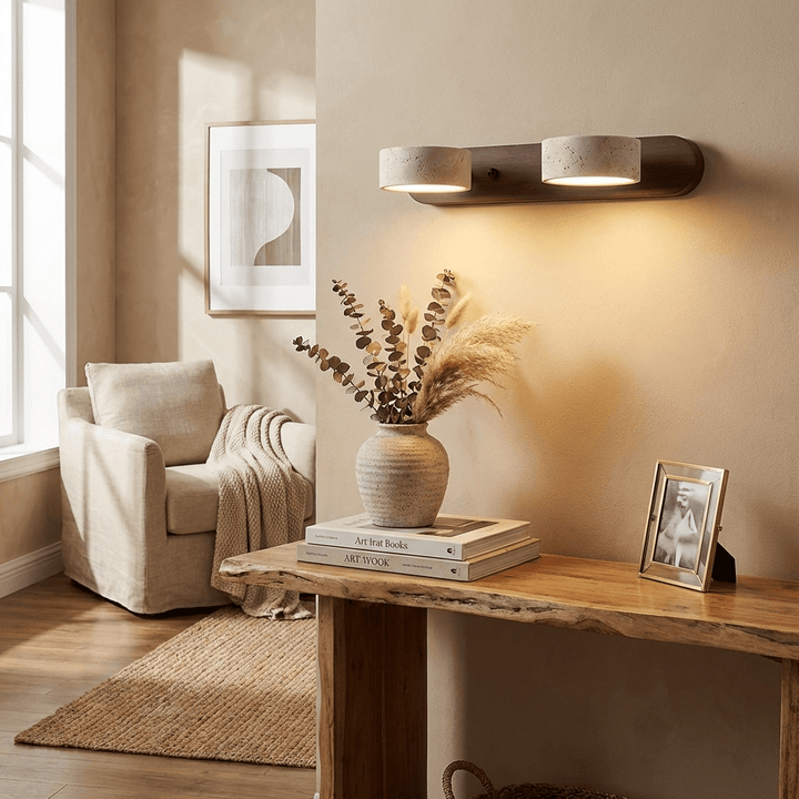 Travertine Duo Rechargeable Wall Light