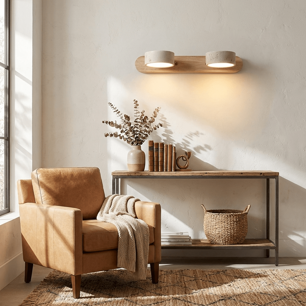 Travertine Duo Wall Light