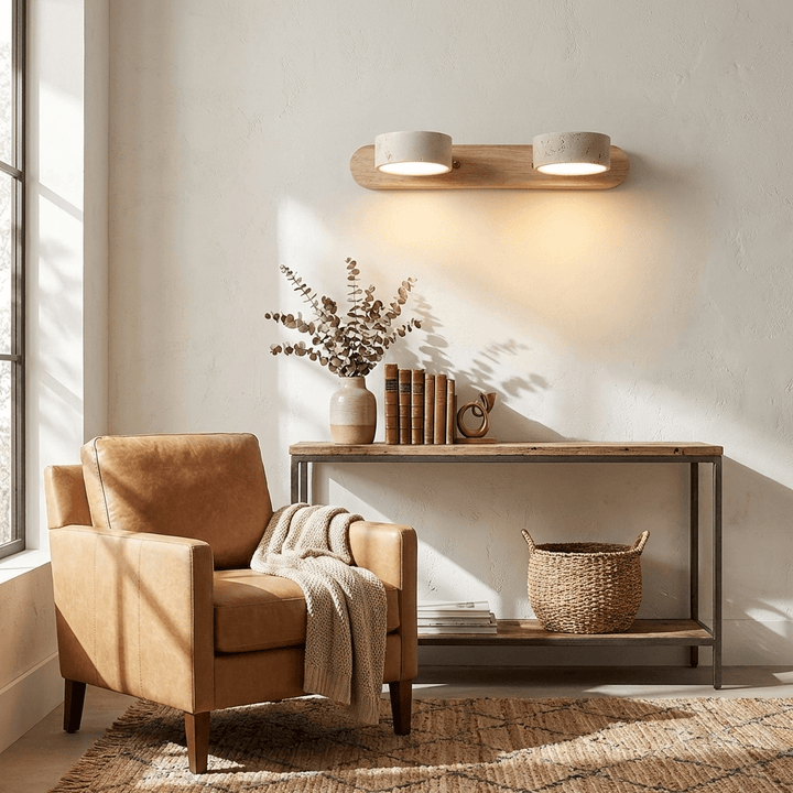 Travertine Duo Wall Light