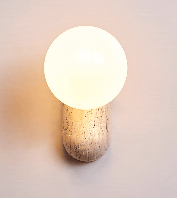 Travertine Pebble Wall Light