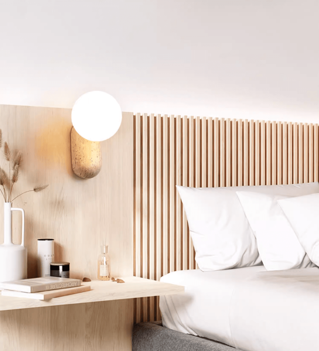 Travertine Pebble Wall Light