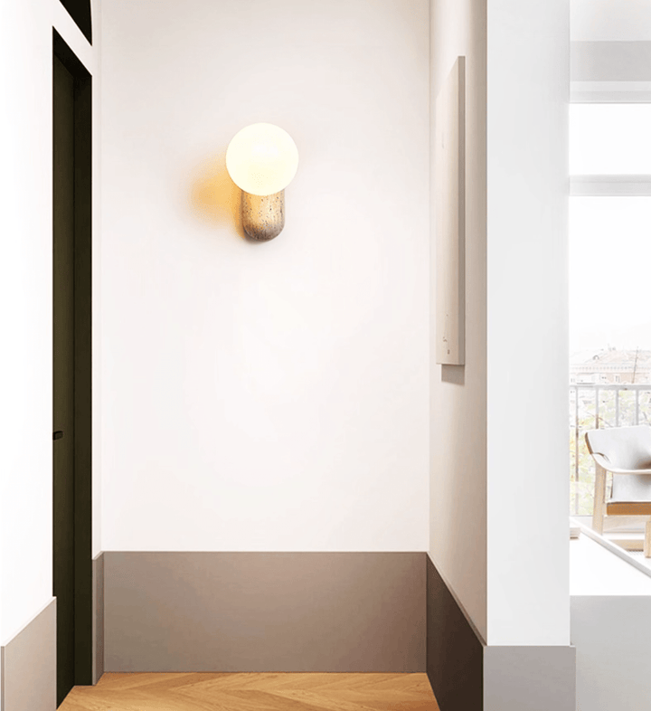 Travertine Pebble Wall Light