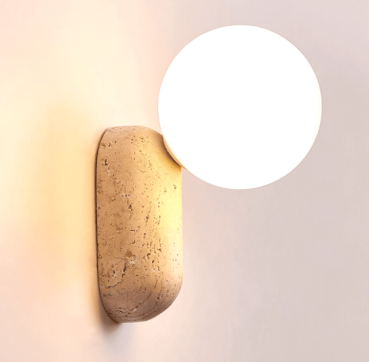 Travertine Pebble Wall Light