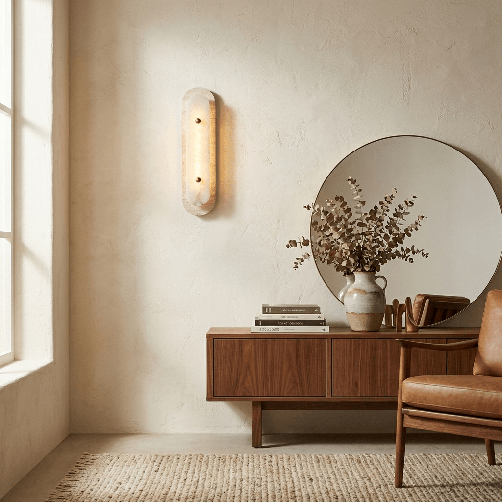 Travertine Pill Sconce