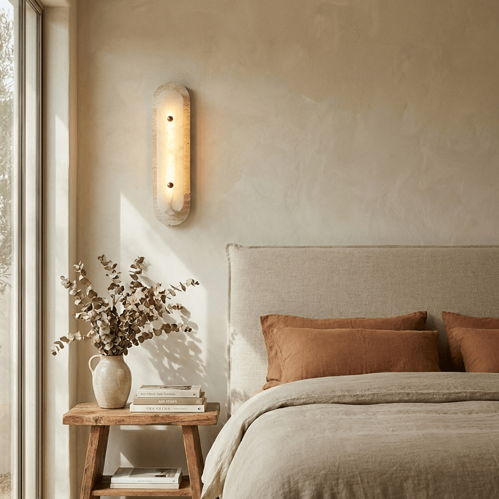 Travertine Pill Sconce