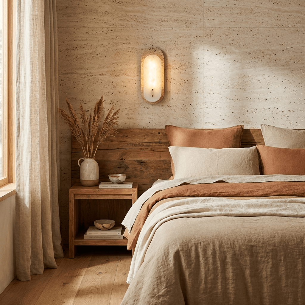 Travertine Pill Sconce