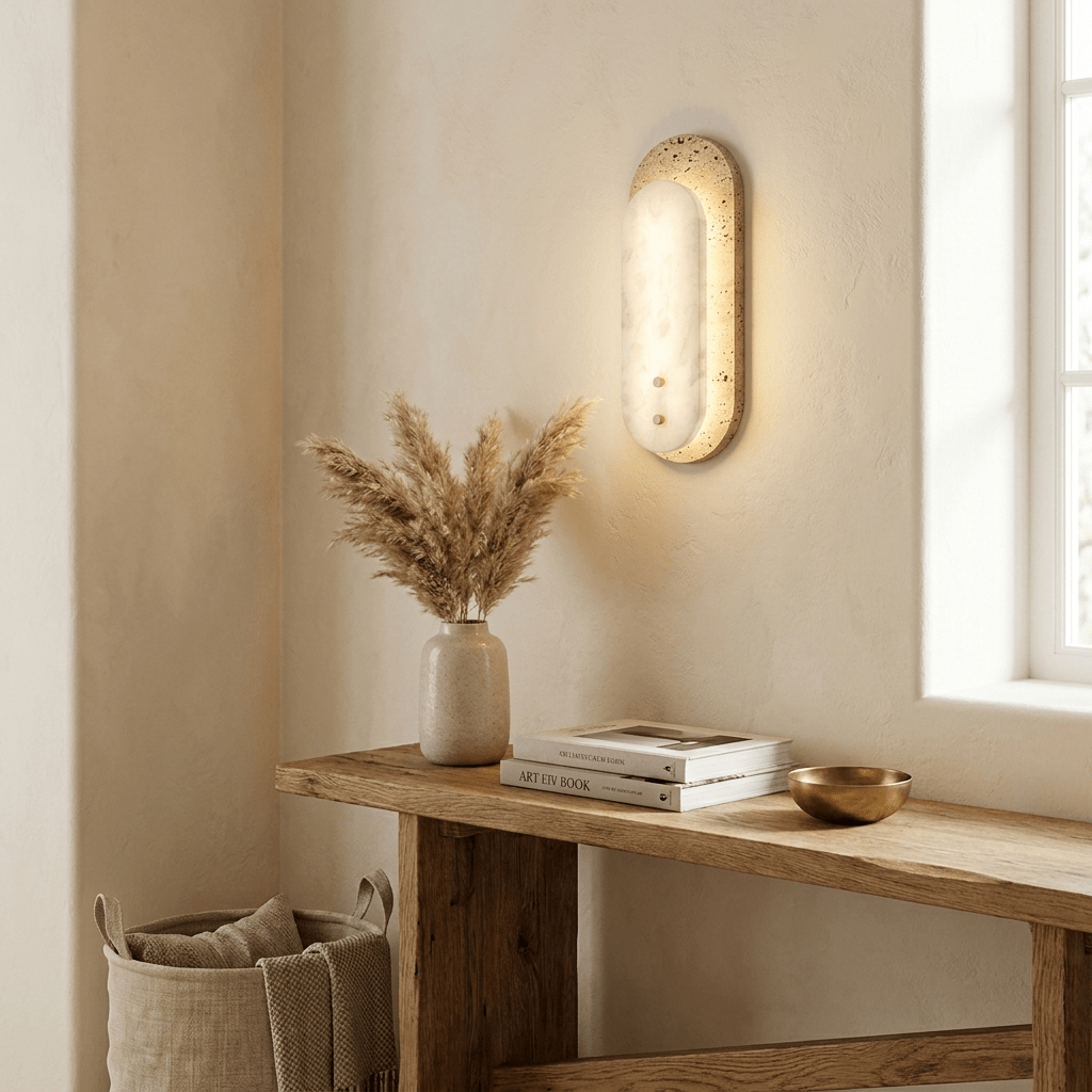 Travertine Pill Sconce