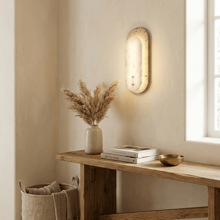 Travertine Pill Sconce