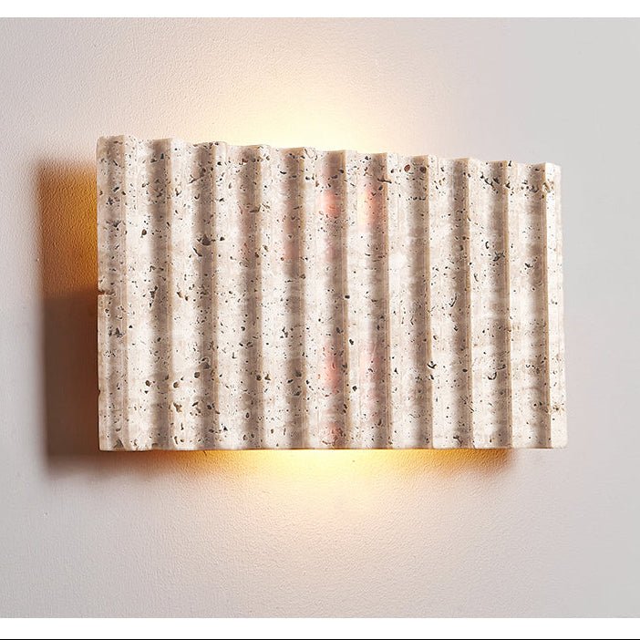Travertine Ribbed Wall Sconce