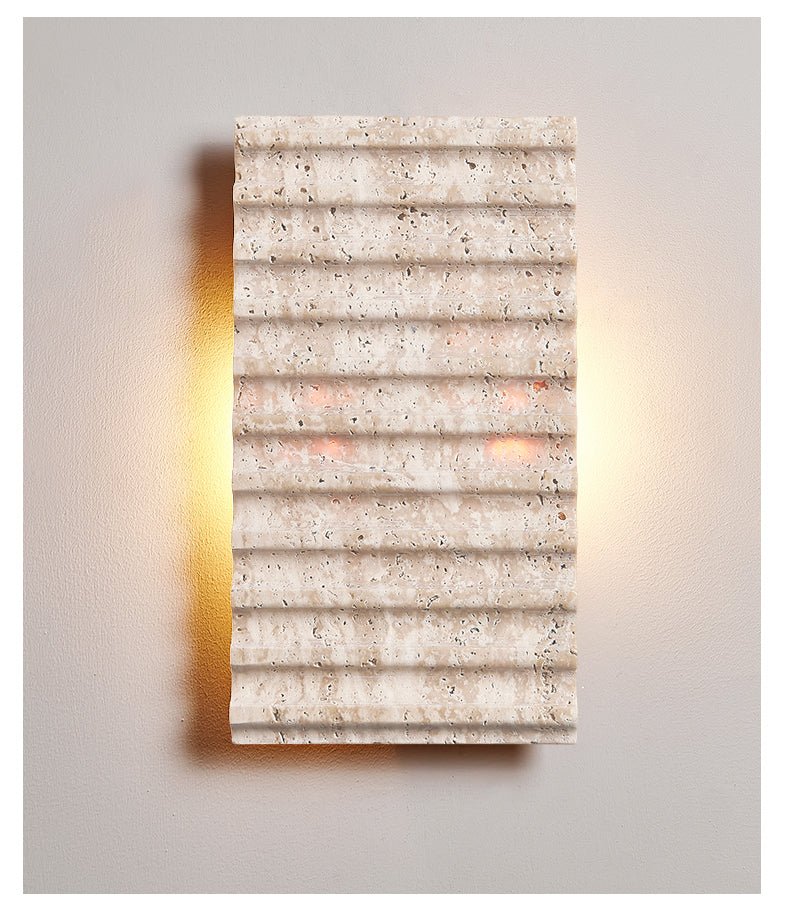 Travertine Ribbed Wall Sconce
