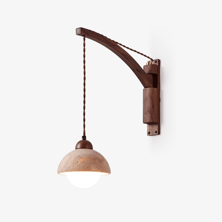 Travertine Swing Arm Wall Sconce